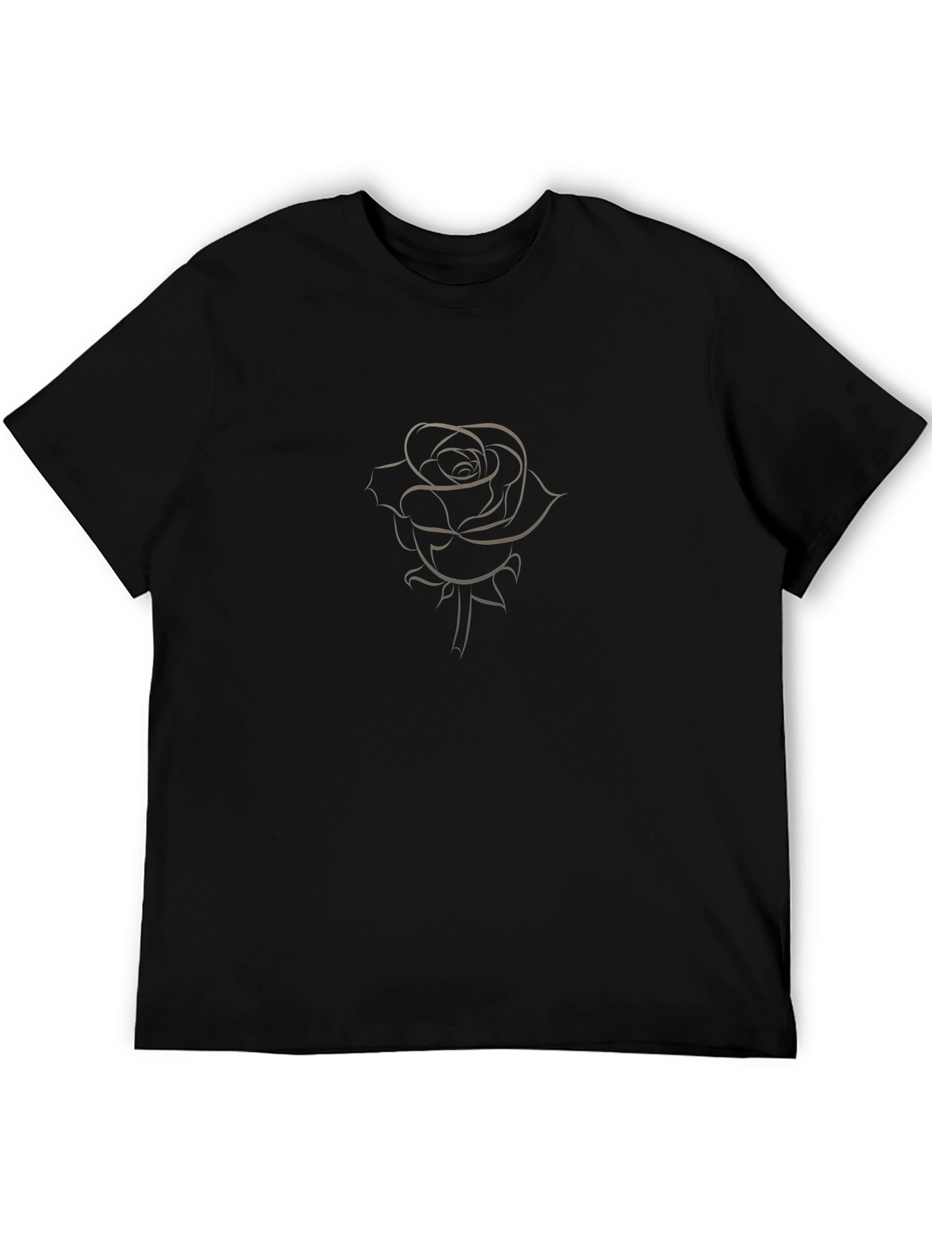 Mens Black Rose Graphic T-Shirt