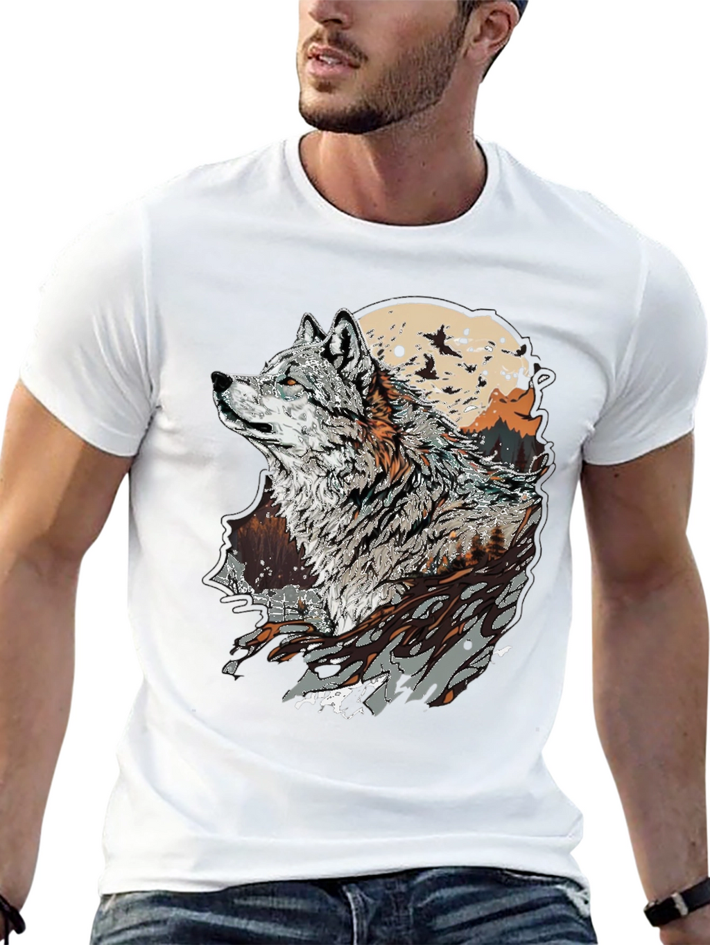 Wolf Graphic T-Shirt - Nature Inspired Print