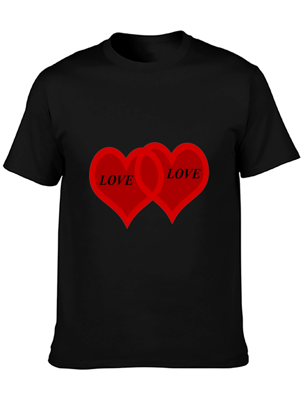 Love Hearts Graphic T-Shirt - Black