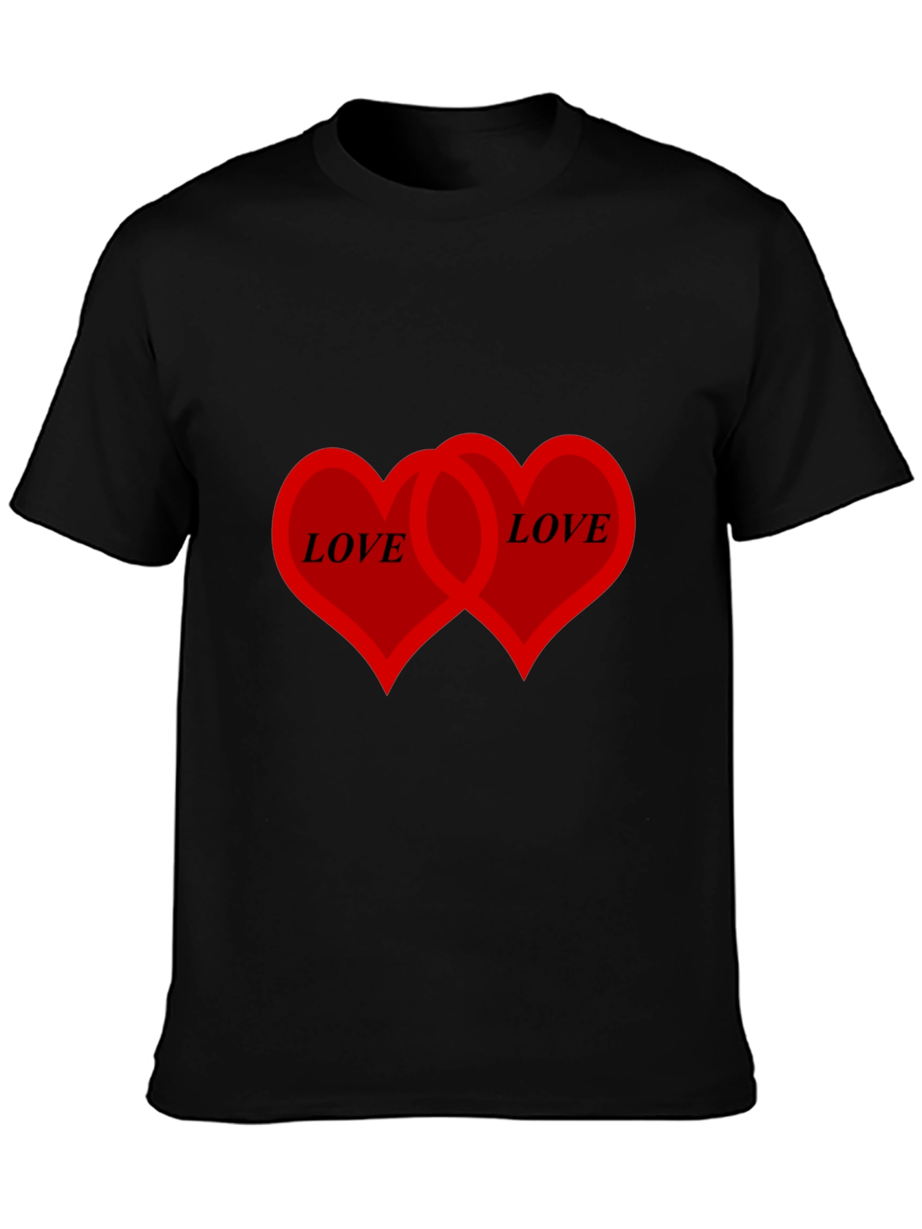 Love Hearts Graphic T-Shirt - Black