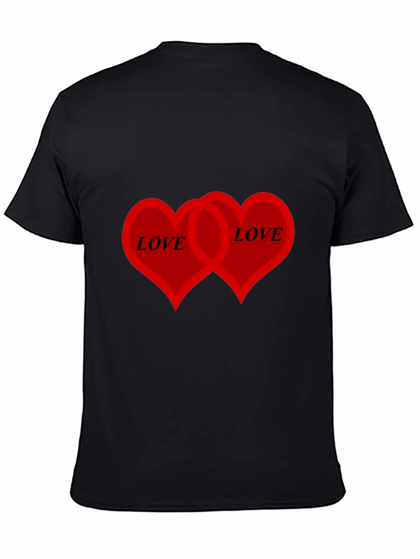 Love Hearts Graphic T-Shirt - Black