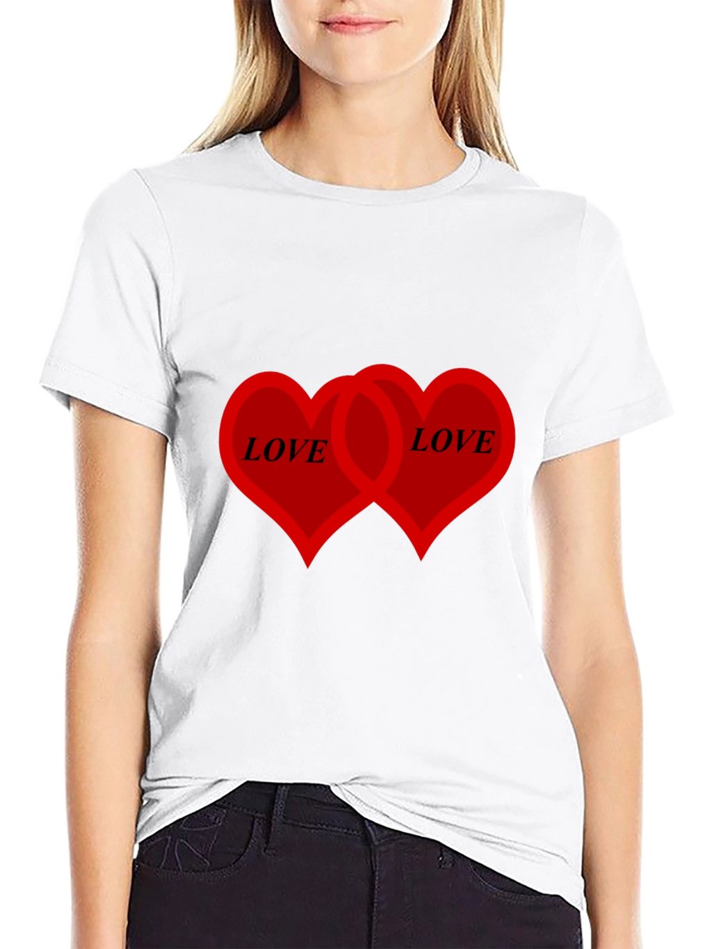 Love Hearts Graphic T-Shirt - Black
