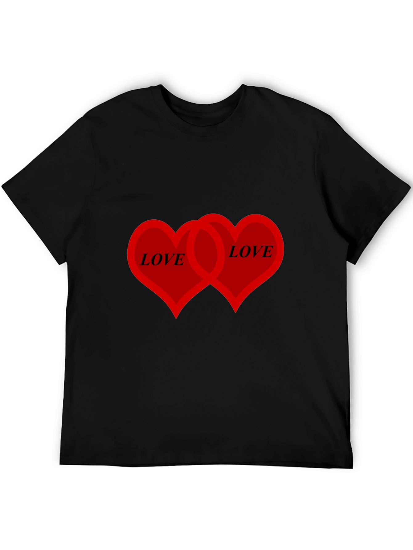 Love Hearts Graphic T-Shirt - Black