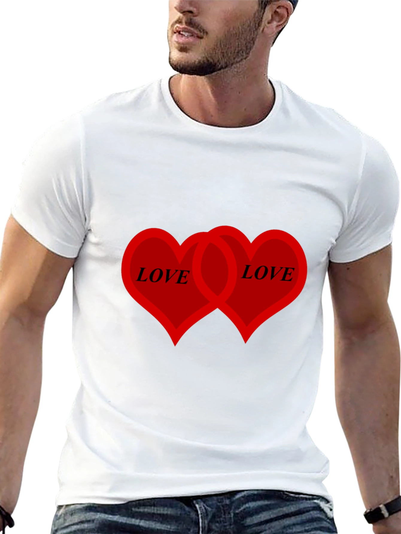 Love Hearts Graphic T-Shirt - Black