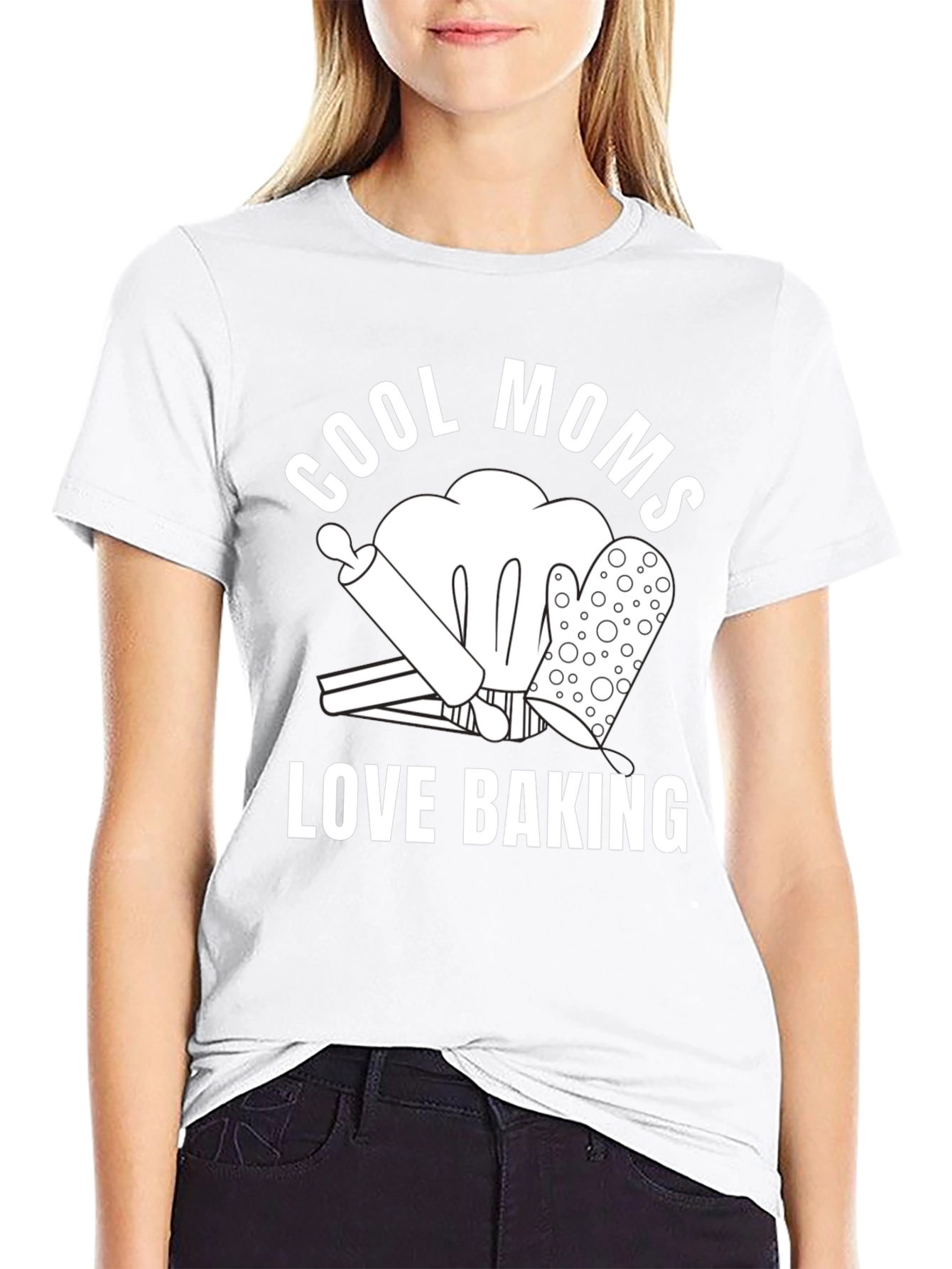 Cool Moms Love Baking Graphic T-Shirt