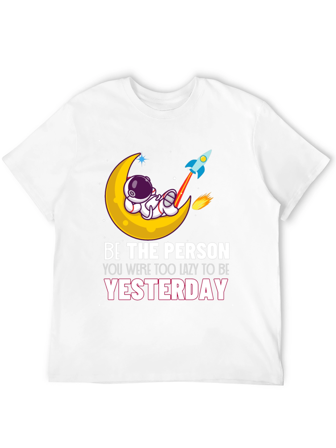 Be the Person T-Shirt Astronaut Moon Rocket Graphic Tee