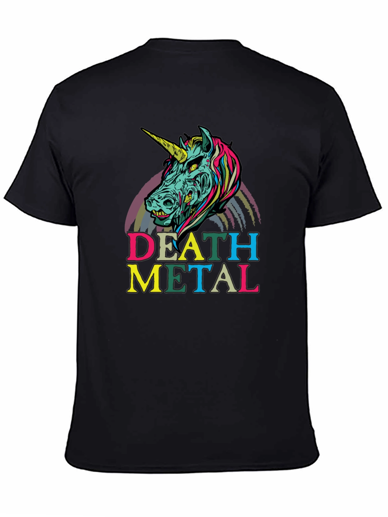 Death Metal Zombie Unicorn T-Shirt - Black Graphic Tee