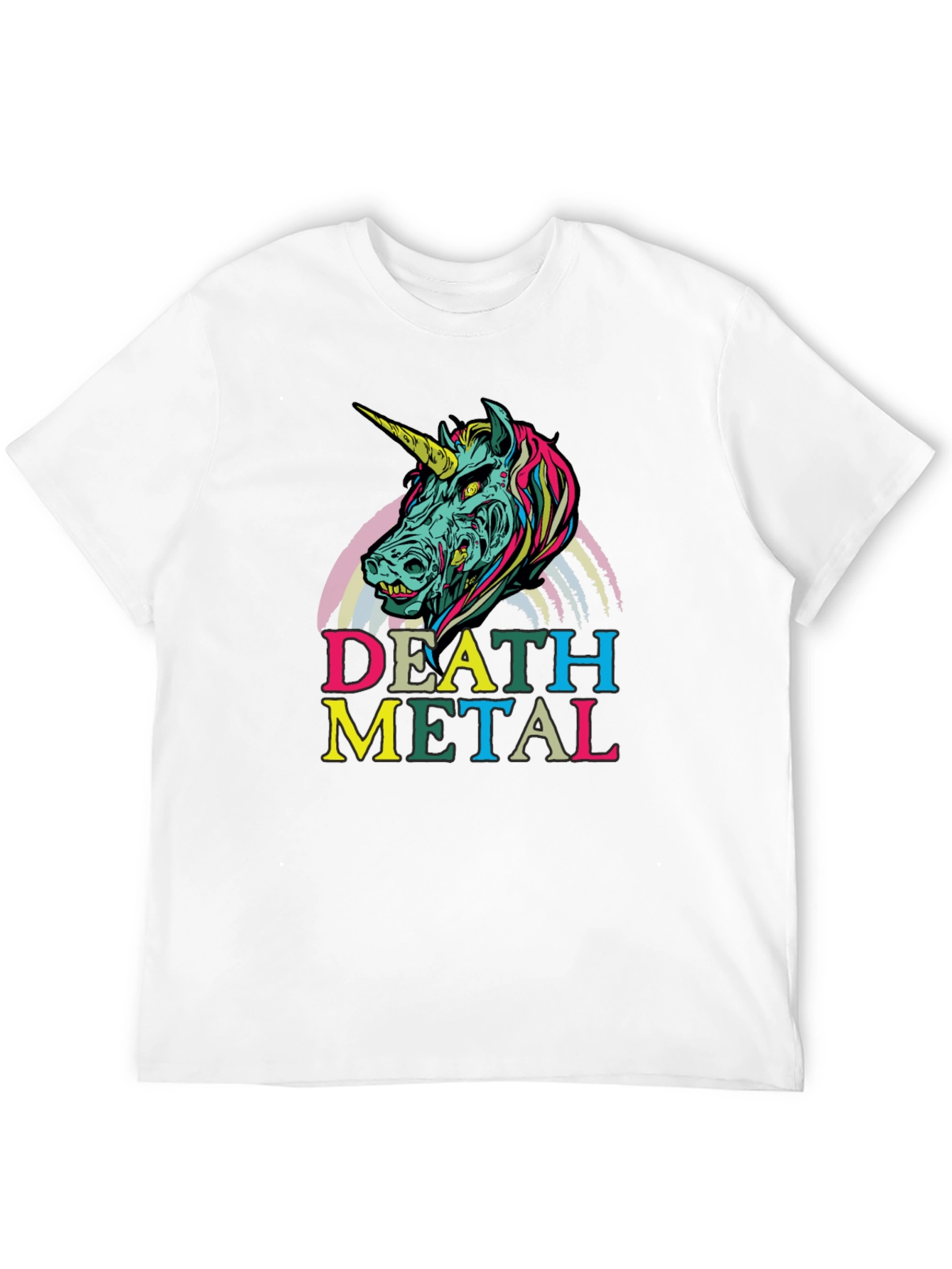 Death Metal Zombie Unicorn T-Shirt - Black Graphic Tee