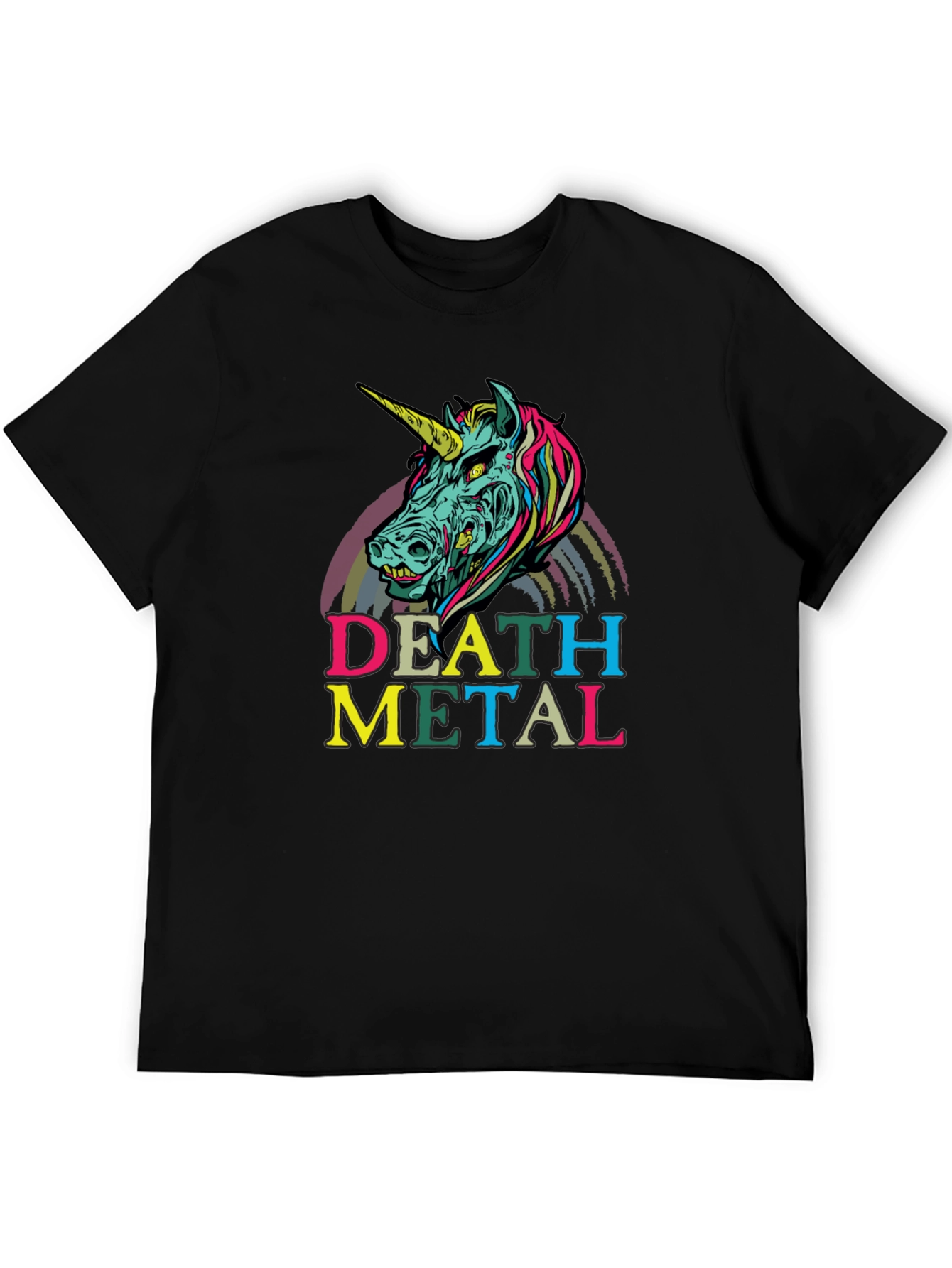 Death Metal Zombie Unicorn T-Shirt - Black Graphic Tee