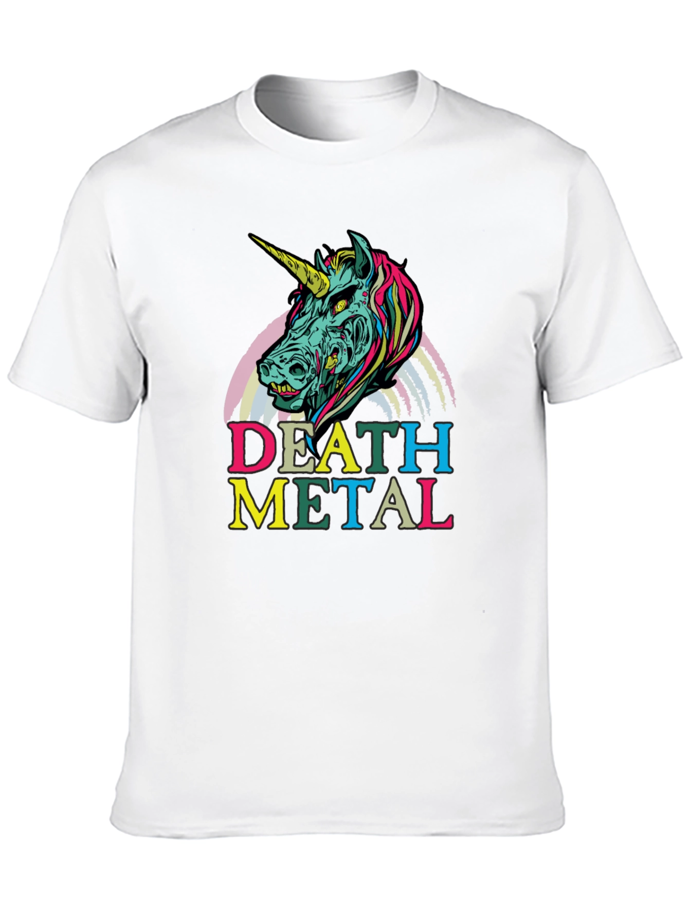 Death Metal Zombie Unicorn T-Shirt - Black Graphic Tee