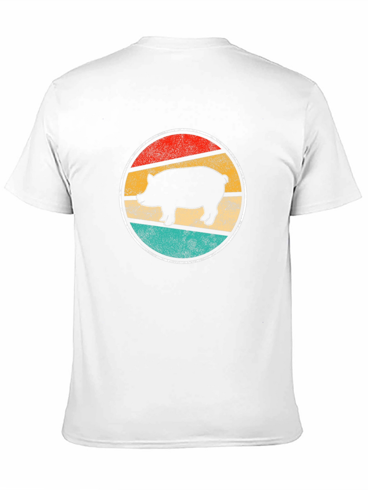 Vintage Pig Silhouette Tee - Retro Animal Lover Shirt