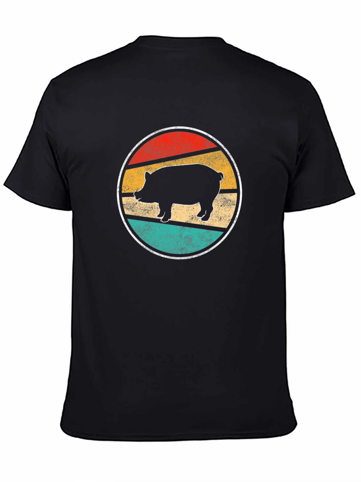 Vintage Pig Silhouette Tee - Retro Animal Lover Shirt