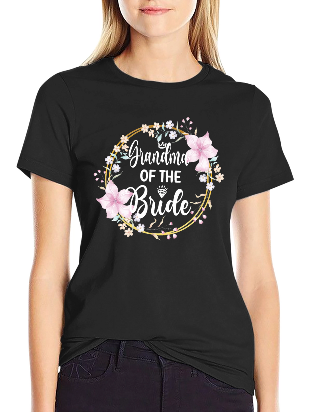 Grandma of the Bride Floral Wreath T-Shirt