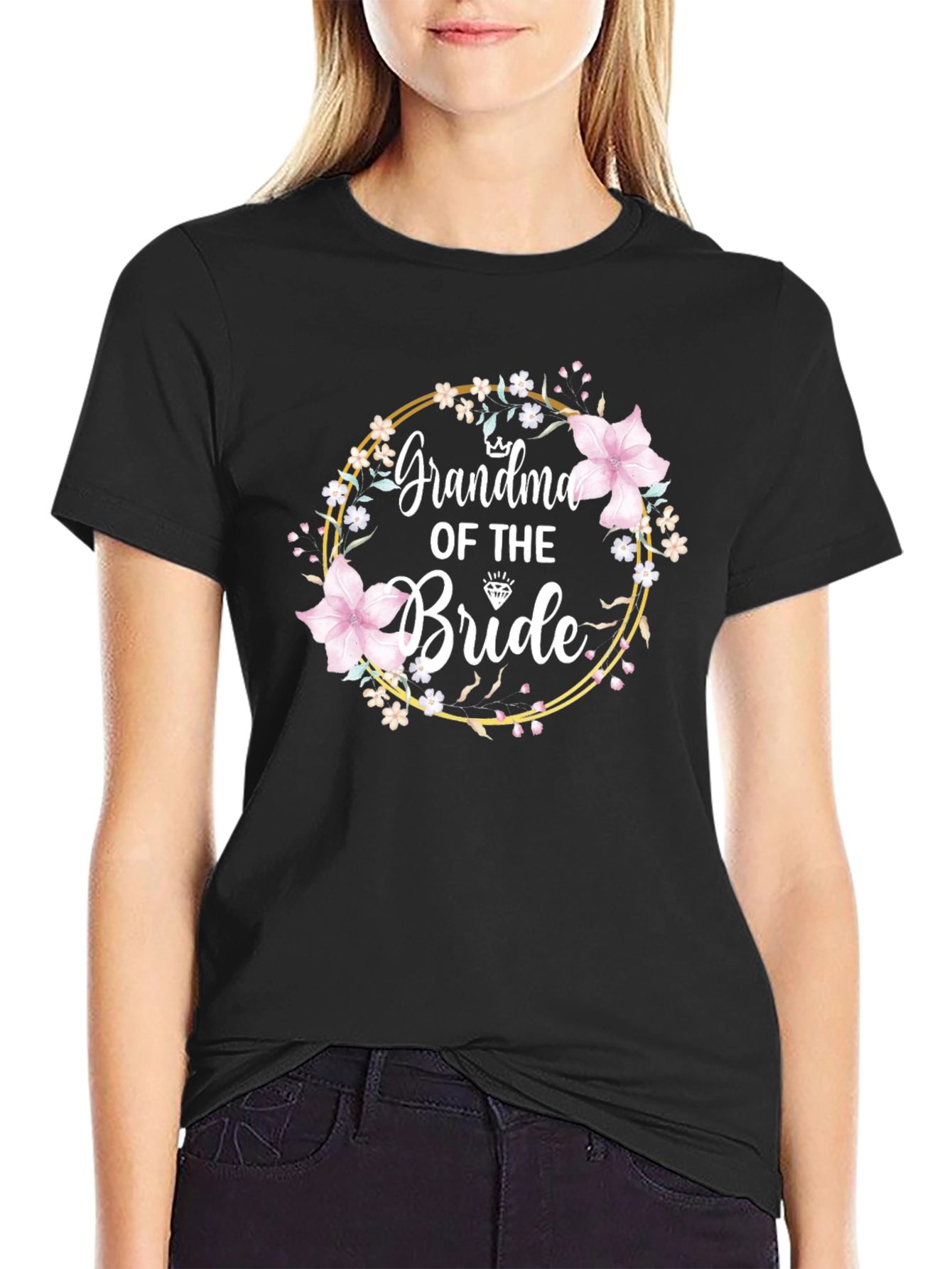 Grandma of the Bride Floral Wreath T-Shirt