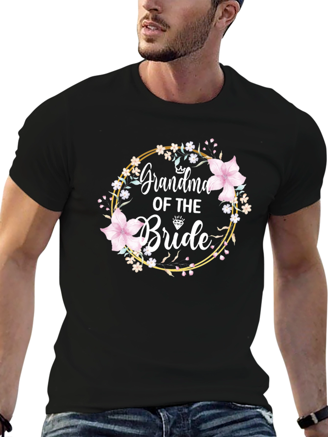 Grandma of the Bride Floral Wreath T-Shirt
