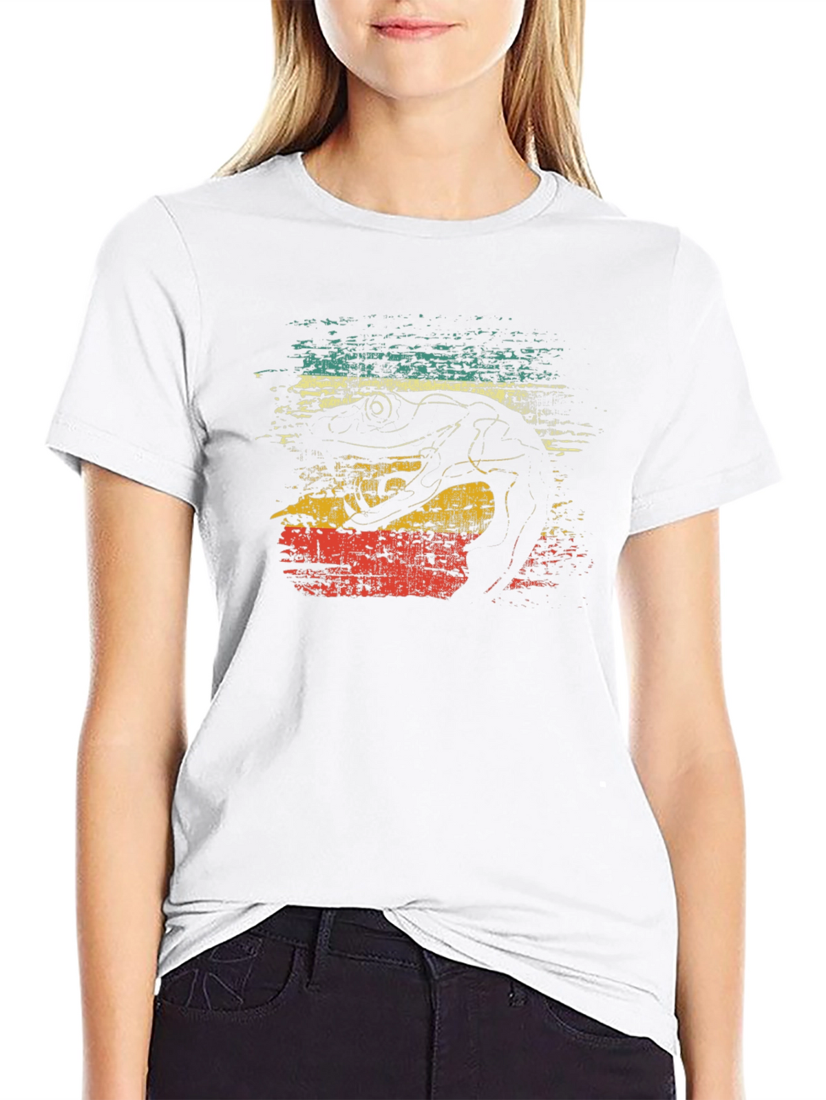 Retro Frog Graphic Tee - Black Short Sleeve T-Shirt
