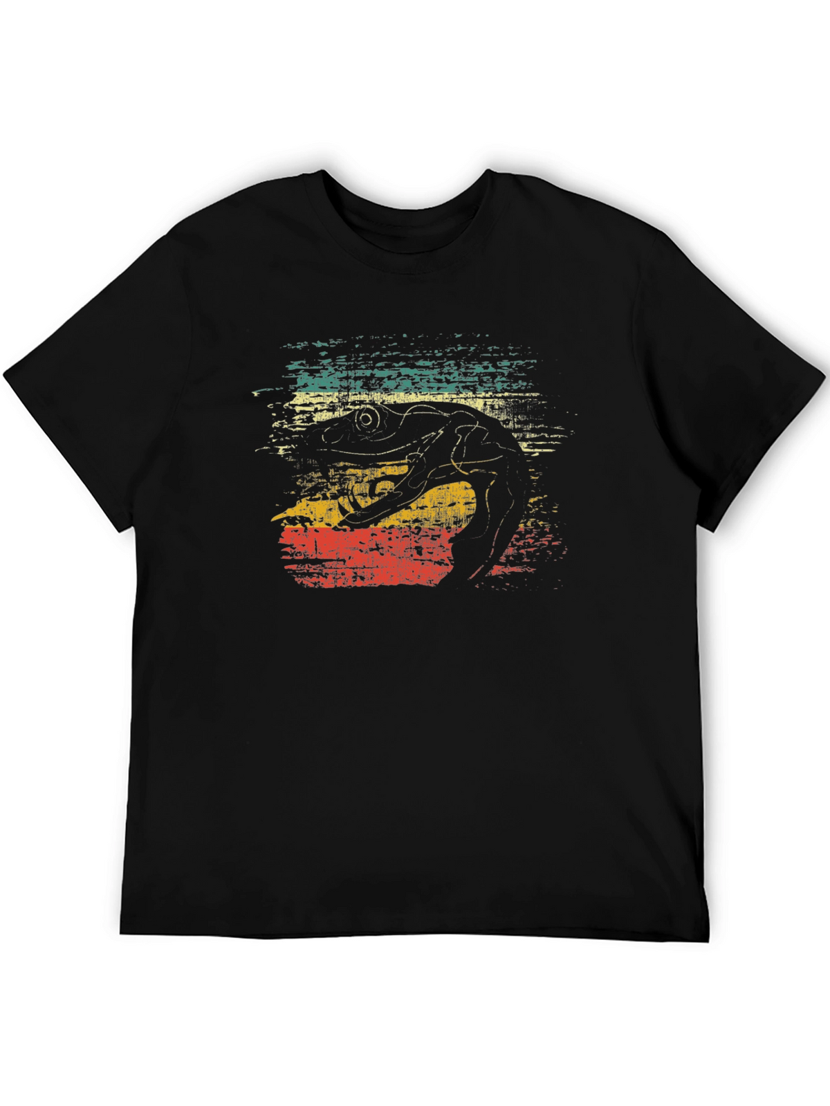 Retro Frog Graphic Tee - Black Short Sleeve T-Shirt