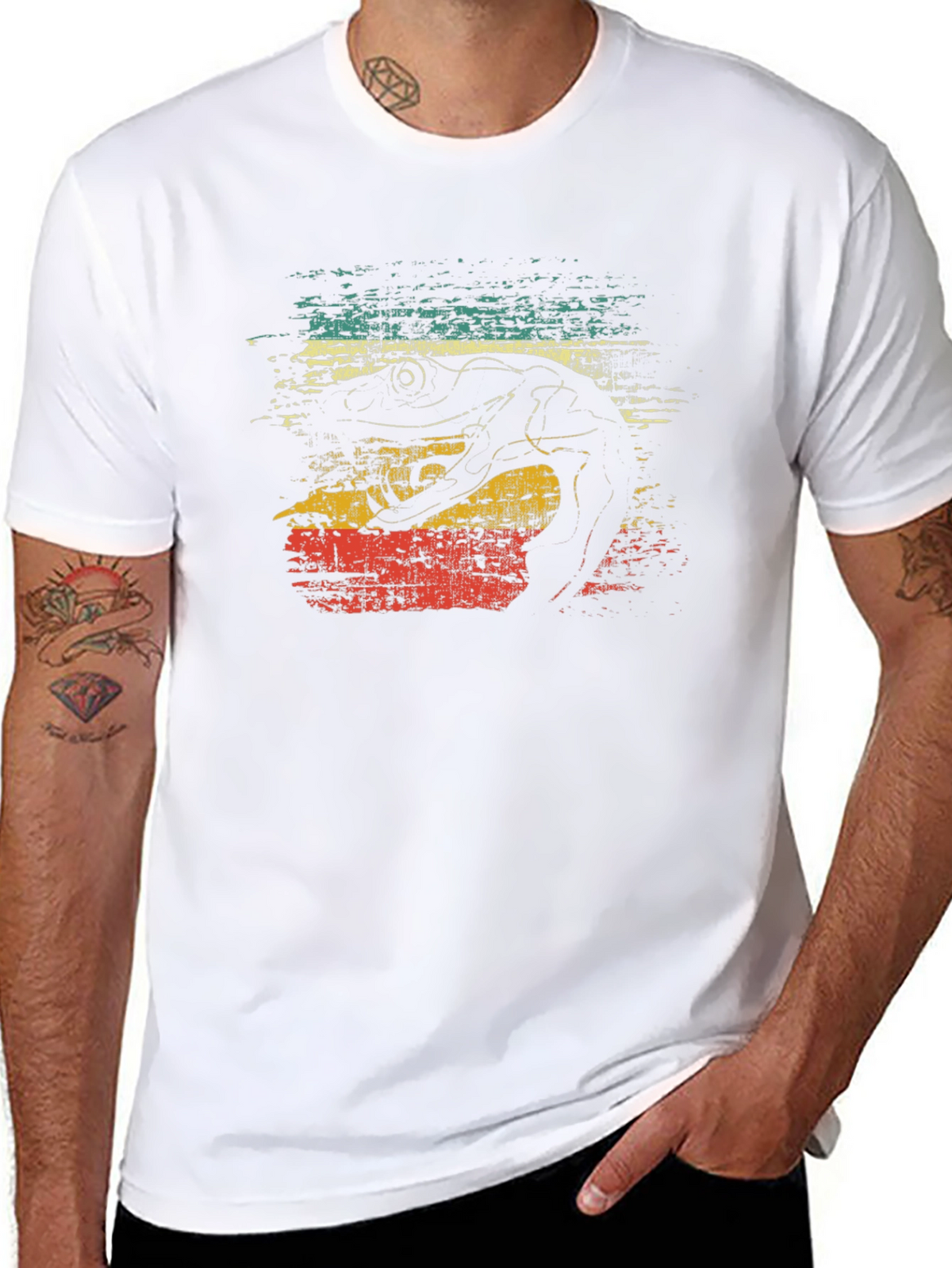 Retro Frog Graphic Tee - Black Short Sleeve T-Shirt