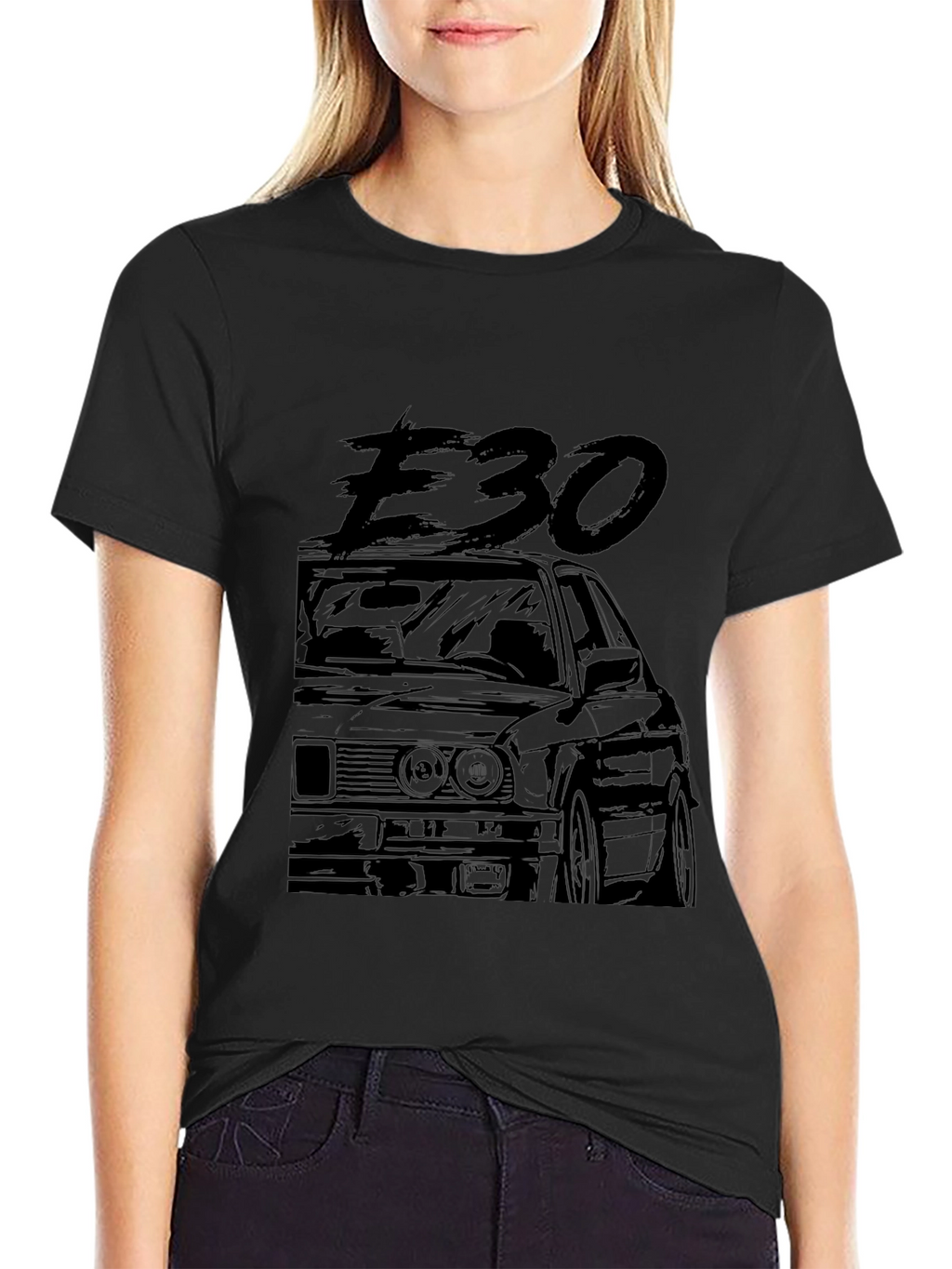 E30 Car Graphic Tee - Black