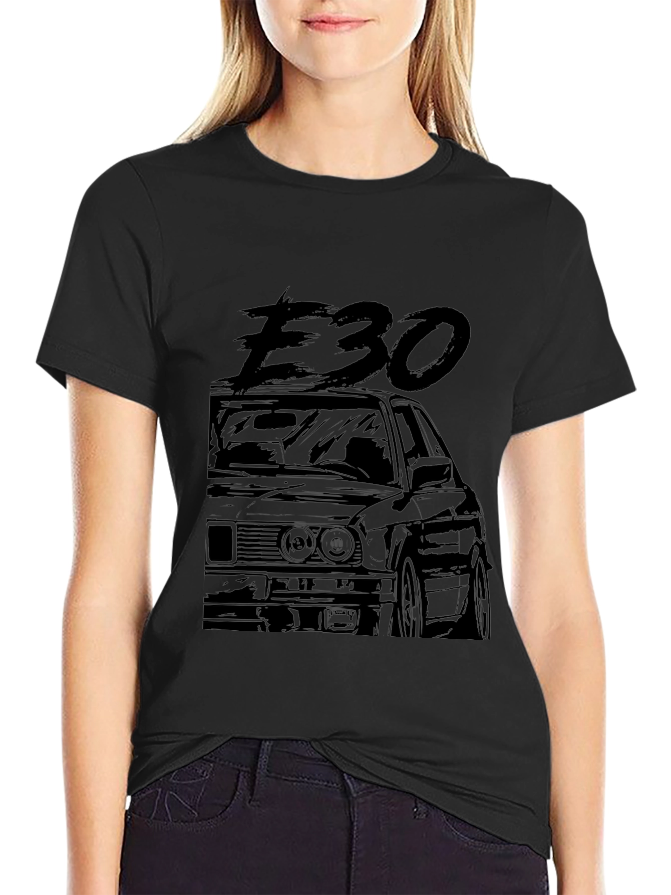 E30 Car Graphic Tee - Black