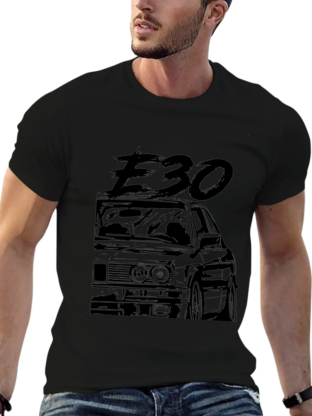 E30 Car Graphic Tee - Black