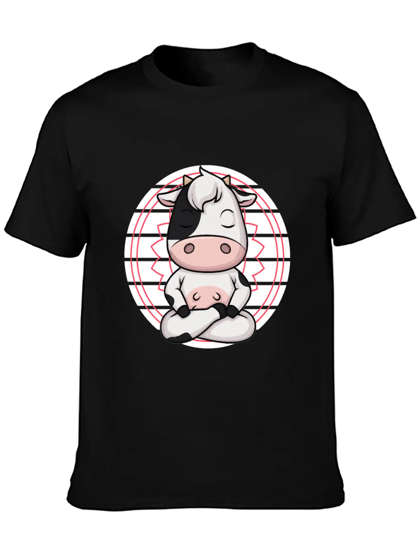 7 Chakra Mindfulness Meditation Cow Zen Relaxed Everyday Tee – Lightweight And Durable Cotton
