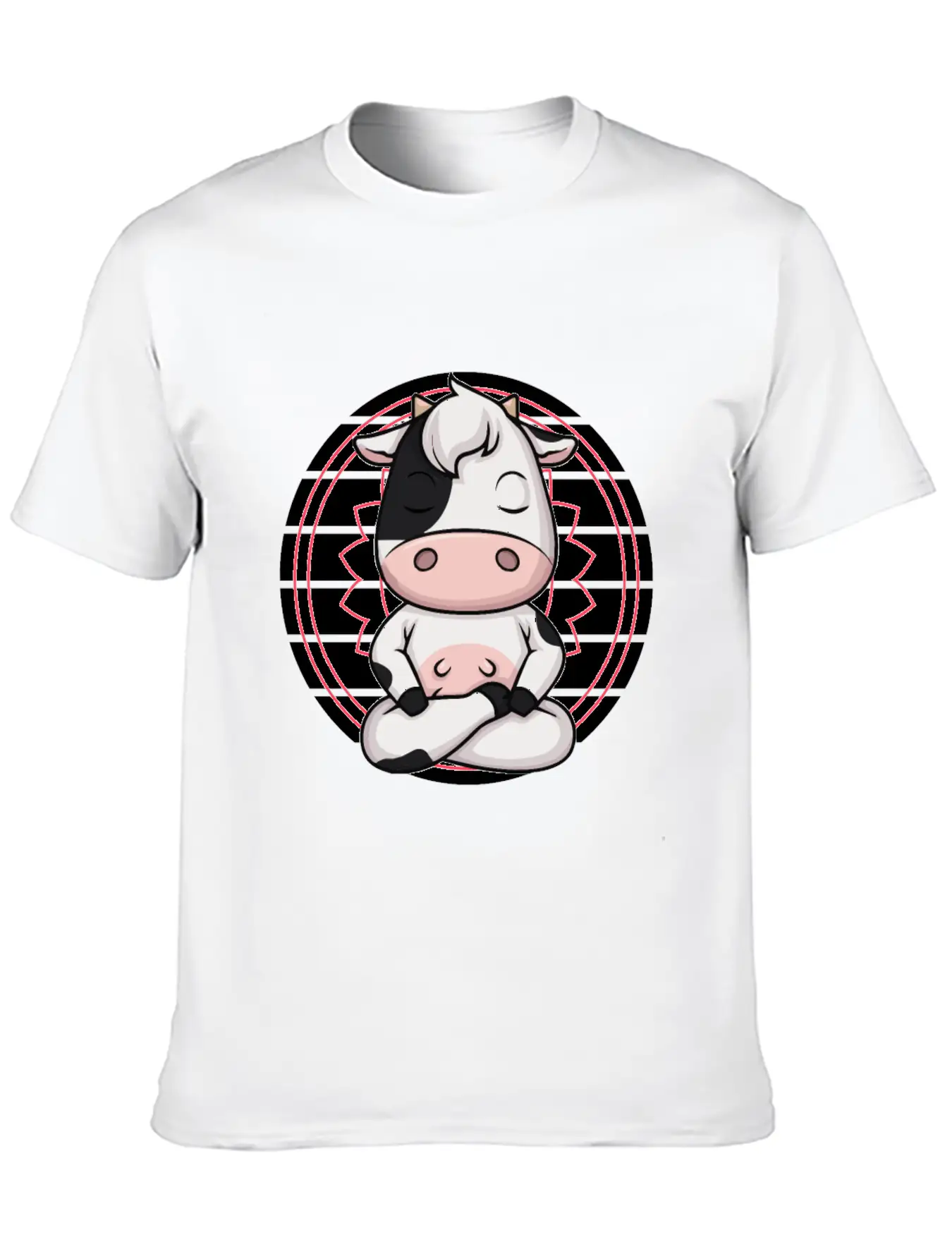7 Chakra Mindfulness Meditation Cow Zen Relaxed Everyday Tee – Lightweight And Durable Cotton