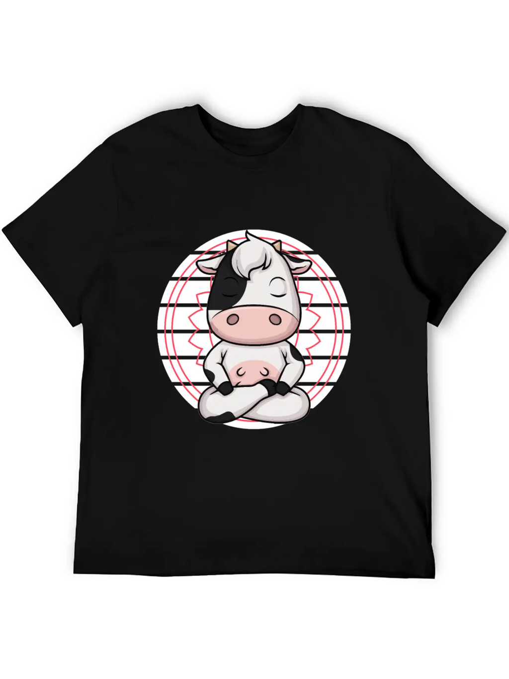 7 Chakra Mindfulness Meditation Cow Zen Relaxed Everyday Tee – Lightweight And Durable Cotton