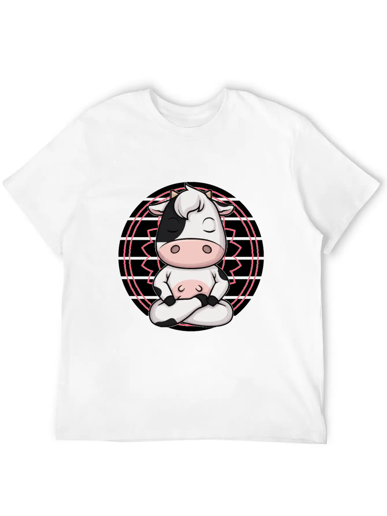 7 Chakra Mindfulness Meditation Cow Zen Relaxed Everyday Tee – Lightweight And Durable Cotton