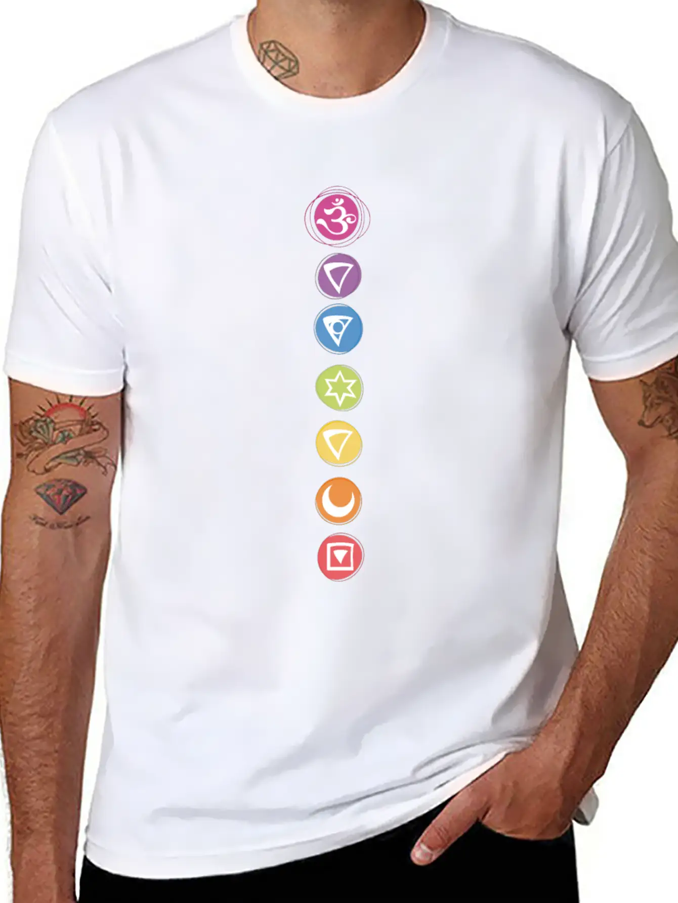 7 Chakras Kundalini Energy Symbols Classic Cotton Tee – Unisex Comfort For Any Season