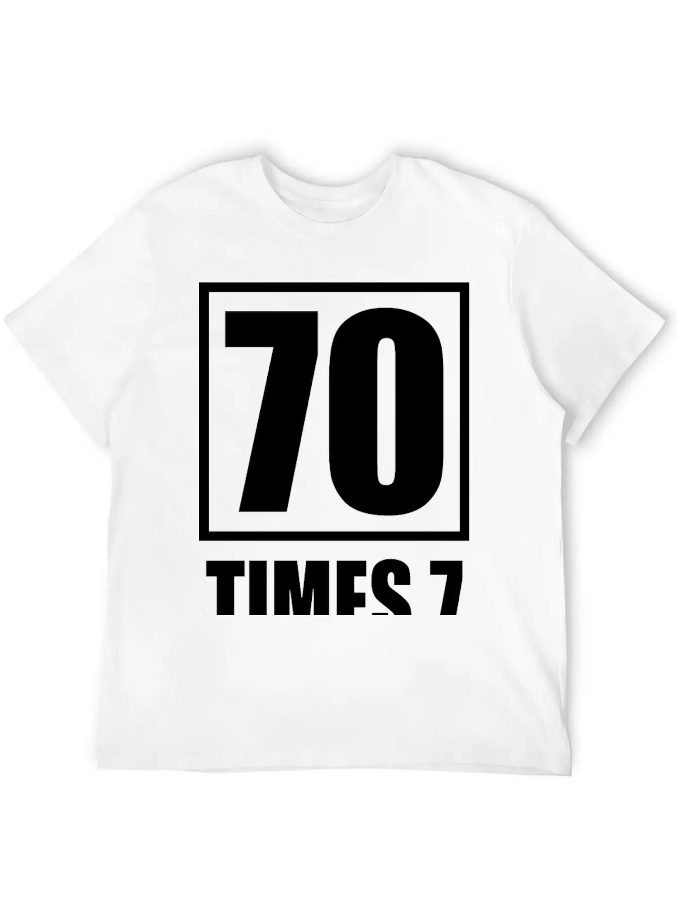 70 Times 7 (dark) Essential Cotton Tee For Daily Outfits – Unisex Style