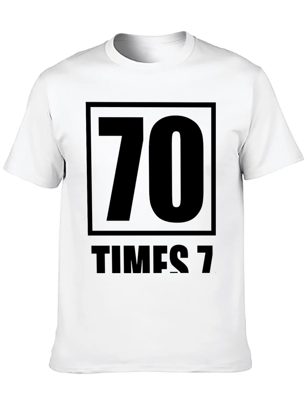 70 Times 7 (dark) Essential Cotton Tee For Daily Outfits – Unisex Style