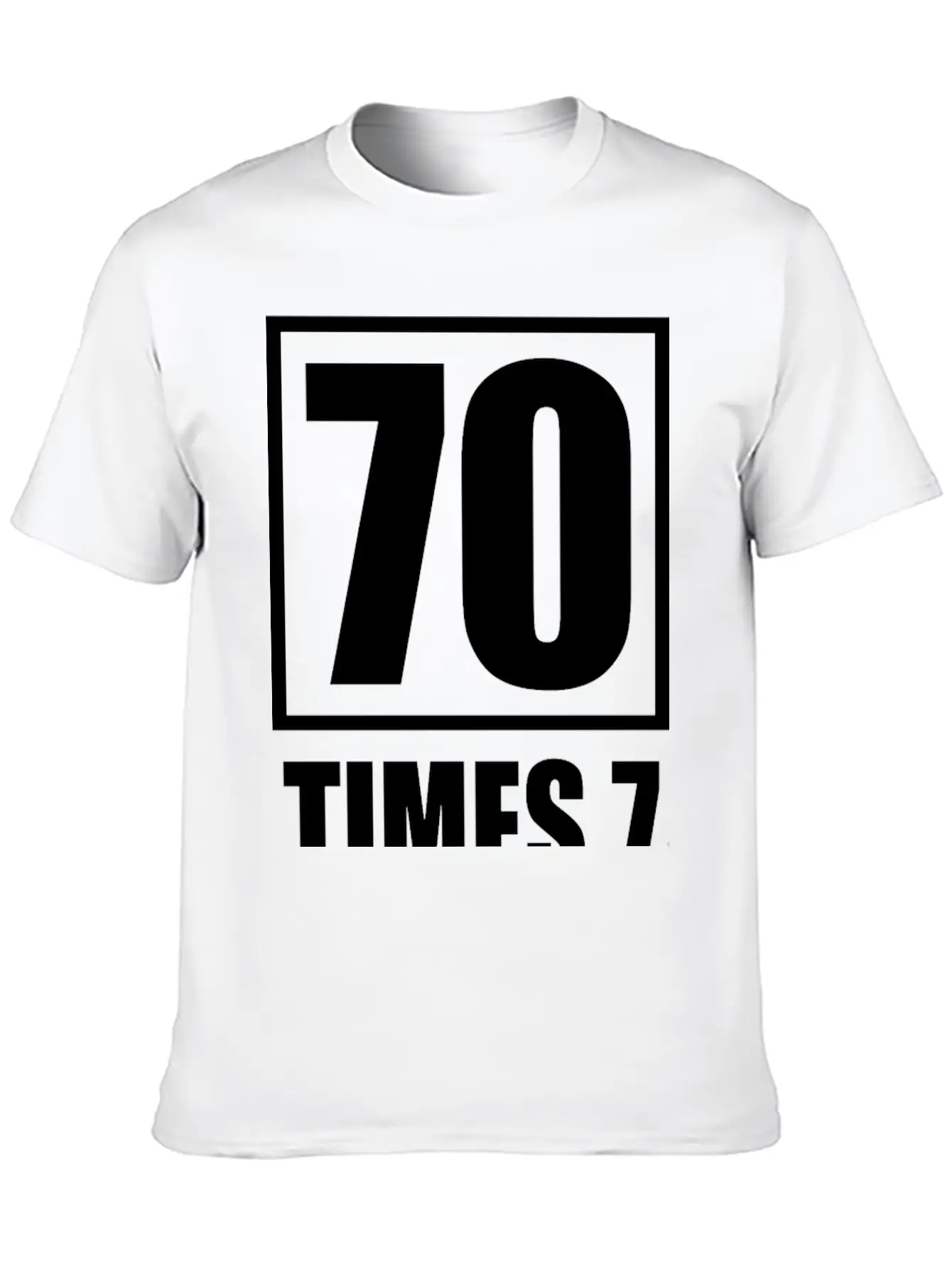 70 Times 7 (dark) Essential Cotton Tee For Daily Outfits – Unisex Style