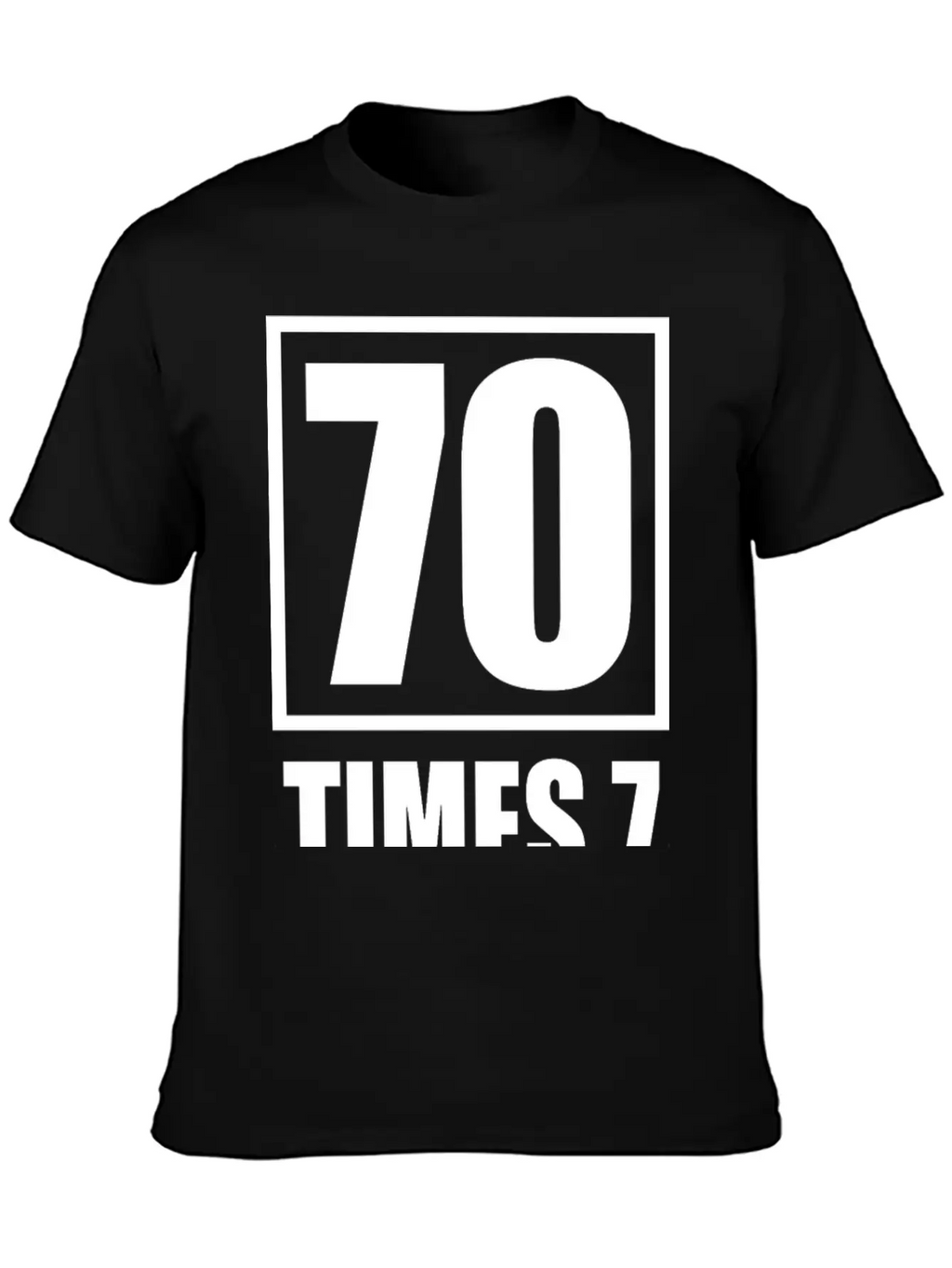 70 Times 7 (dark) Essential Cotton Tee For Daily Outfits – Unisex Style