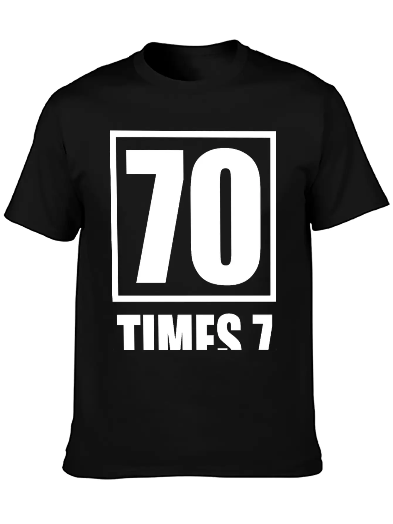 70 Times 7 (dark) Essential Cotton Tee For Daily Outfits – Unisex Style