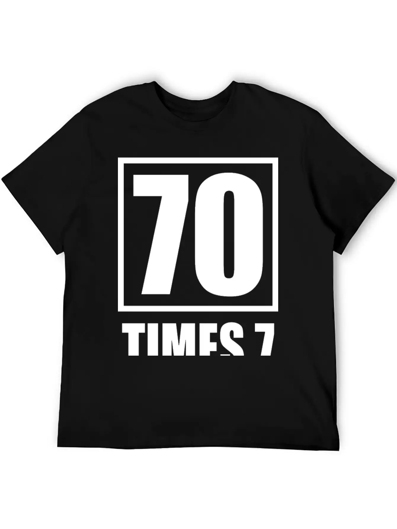70 Times 7 (dark) Essential Cotton Tee For Daily Outfits – Unisex Style