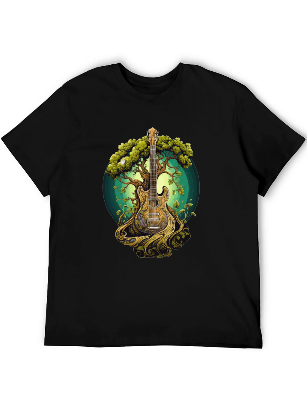 Guitar Tree Graphic Tee - Music & Nature Inspired