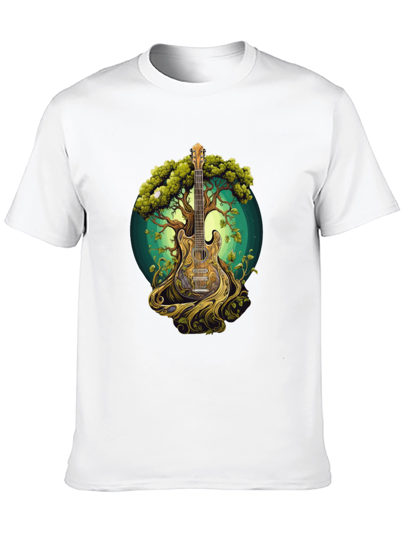 Guitar Tree Graphic Tee - Music & Nature Inspired