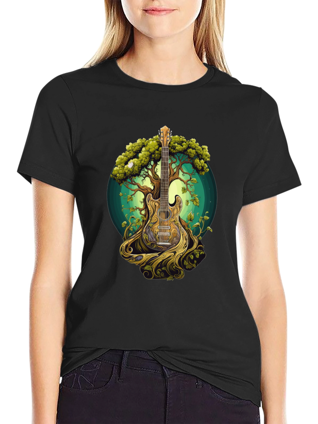 Guitar Tree Graphic Tee - Music & Nature Inspired