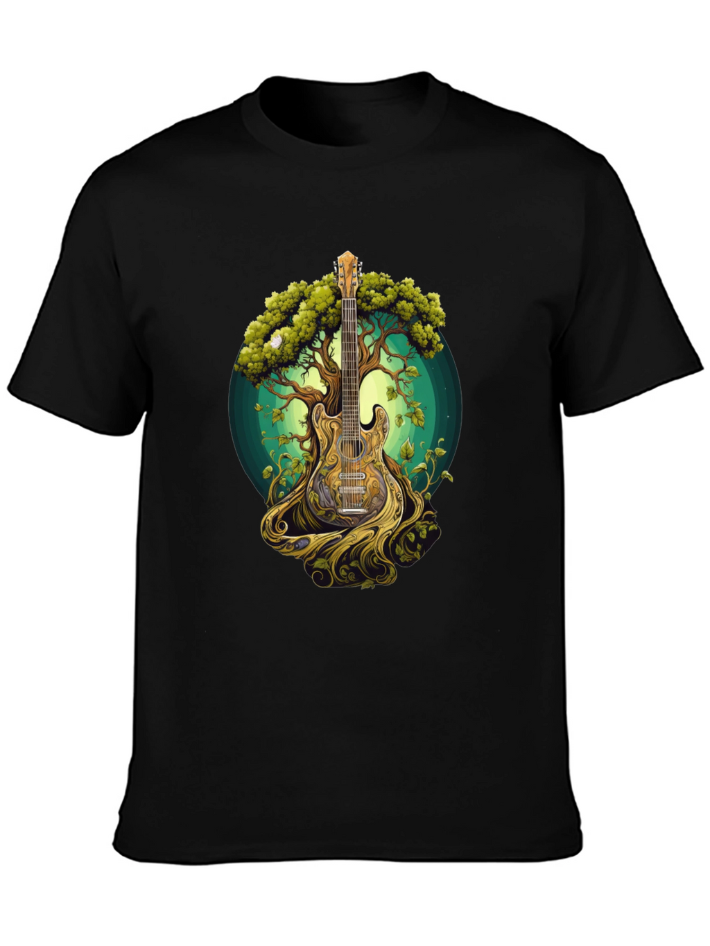 Guitar Tree Graphic Tee - Music & Nature Inspired