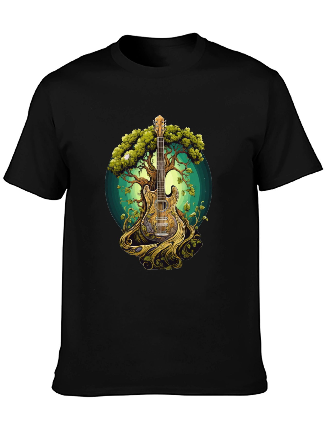 Guitar Tree Graphic Tee - Music & Nature Inspired