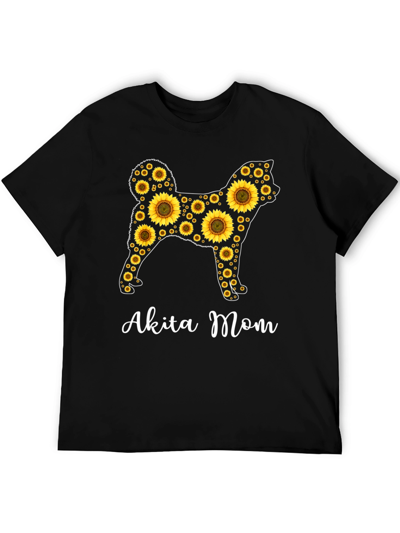 Akita Mom Sunflower Graphic Tee -  Dog Lover Shirt