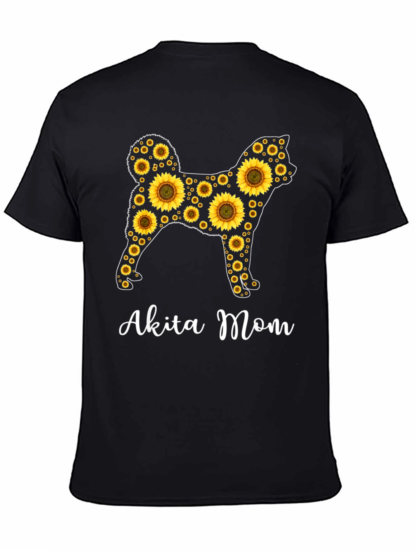 Akita Mom Sunflower Graphic Tee -  Dog Lover Shirt