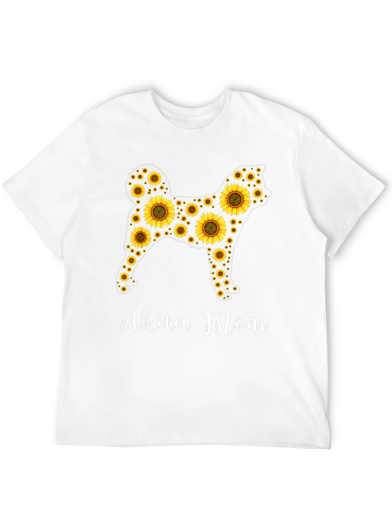 Akita Mom Sunflower Graphic Tee -  Dog Lover Shirt