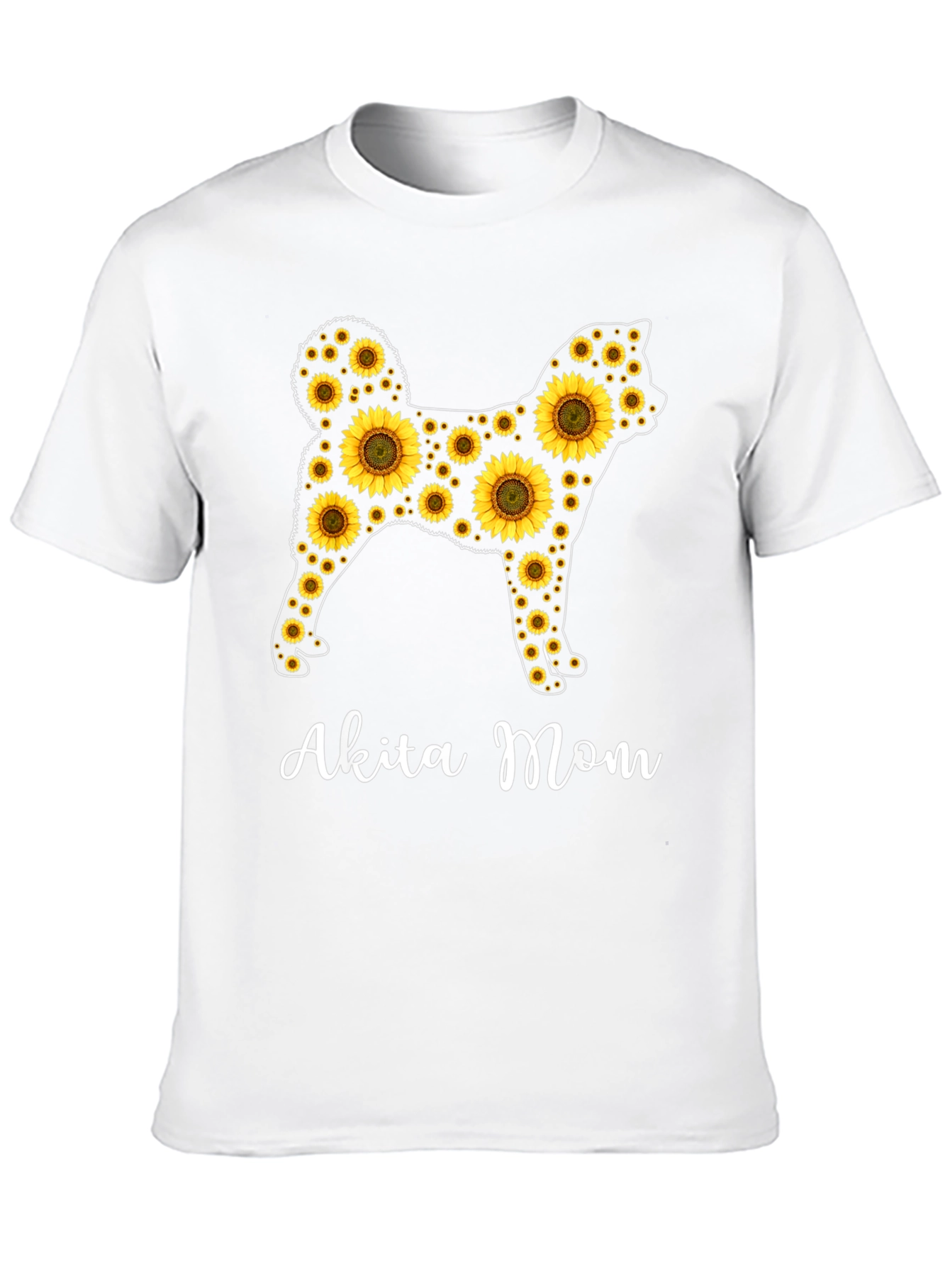 Akita Mom Sunflower Graphic Tee -  Dog Lover Shirt