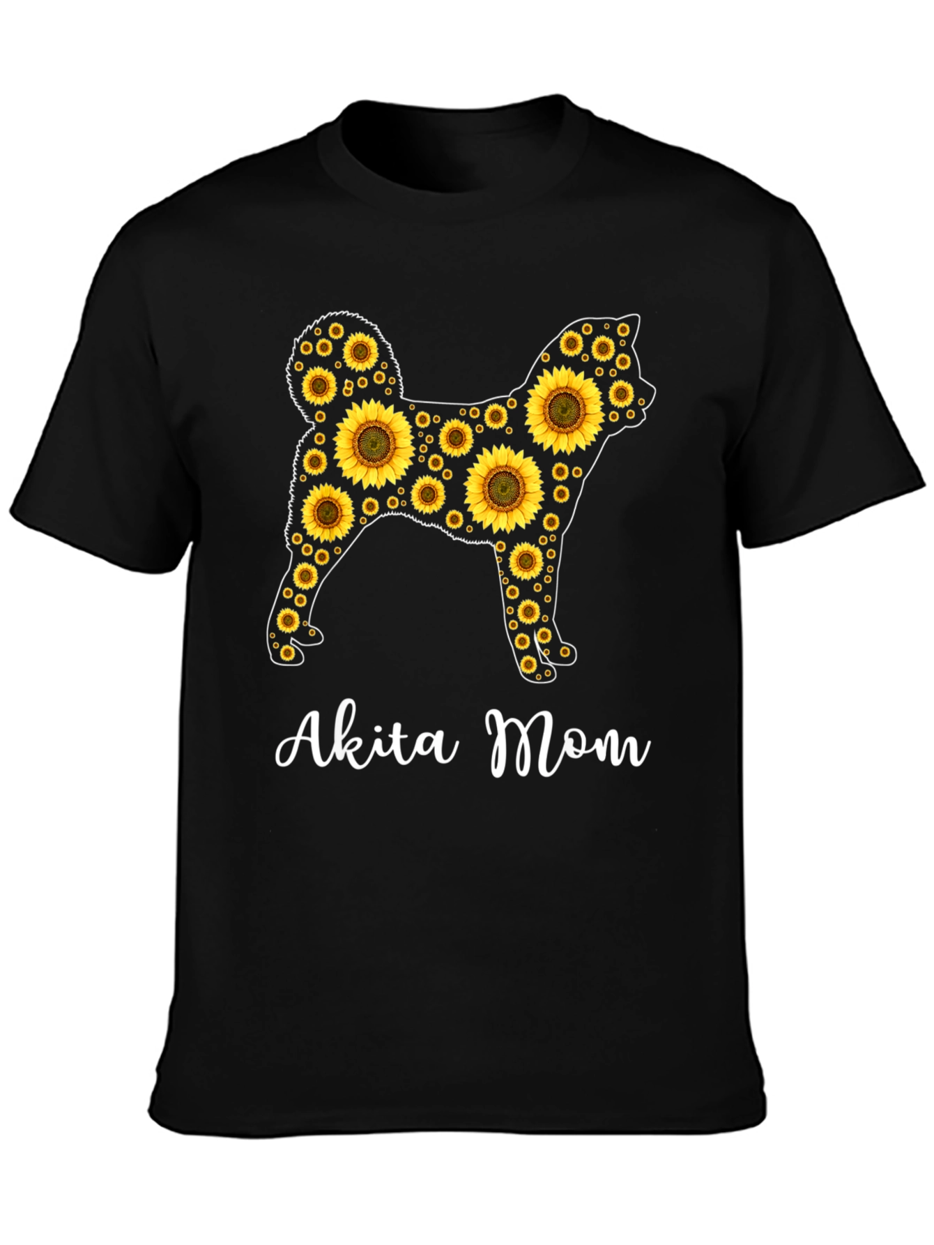 Akita Mom Sunflower Graphic Tee -  Dog Lover Shirt