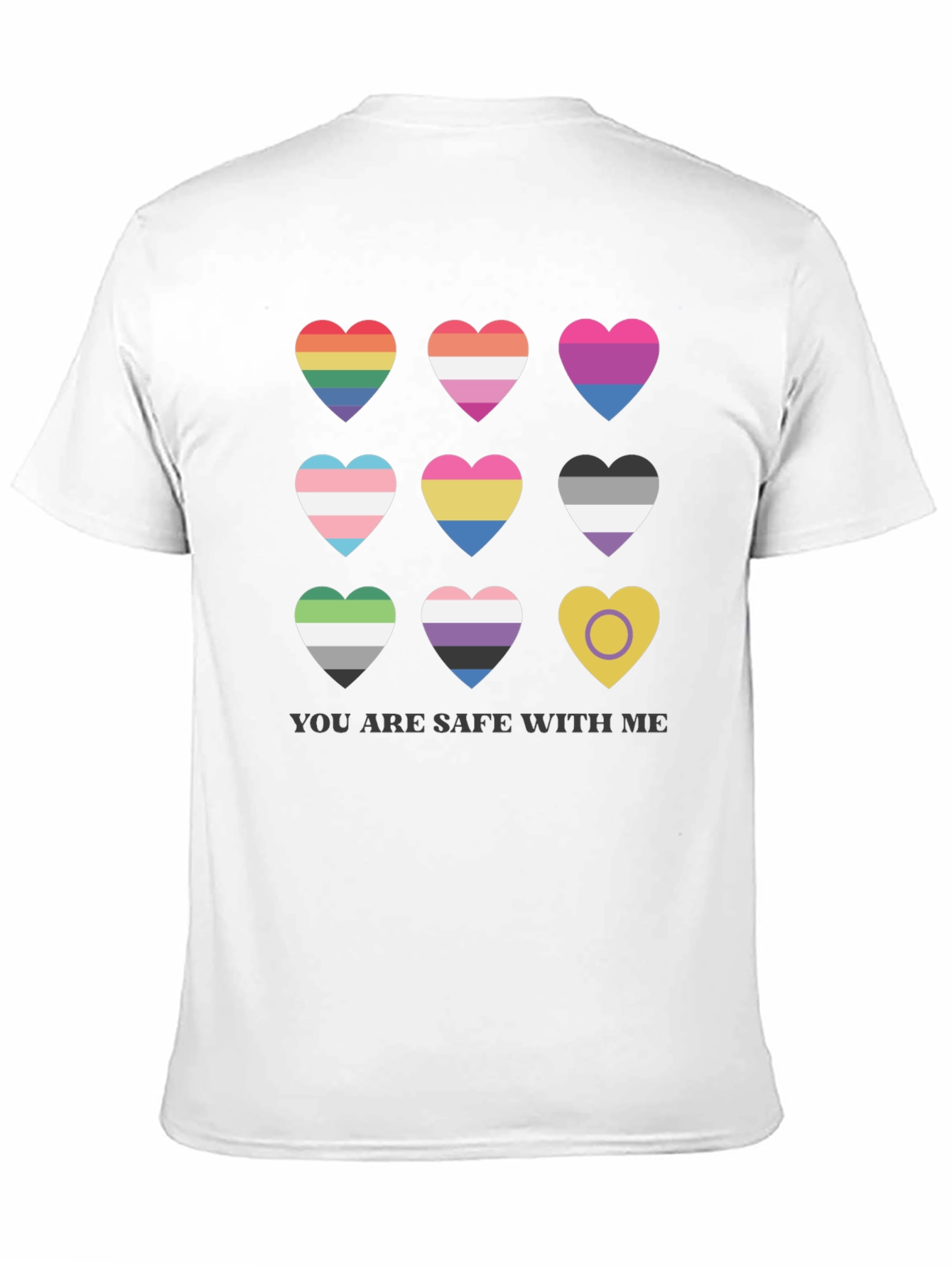 Pride Hearts T-Shirt - You Are Safe With Me