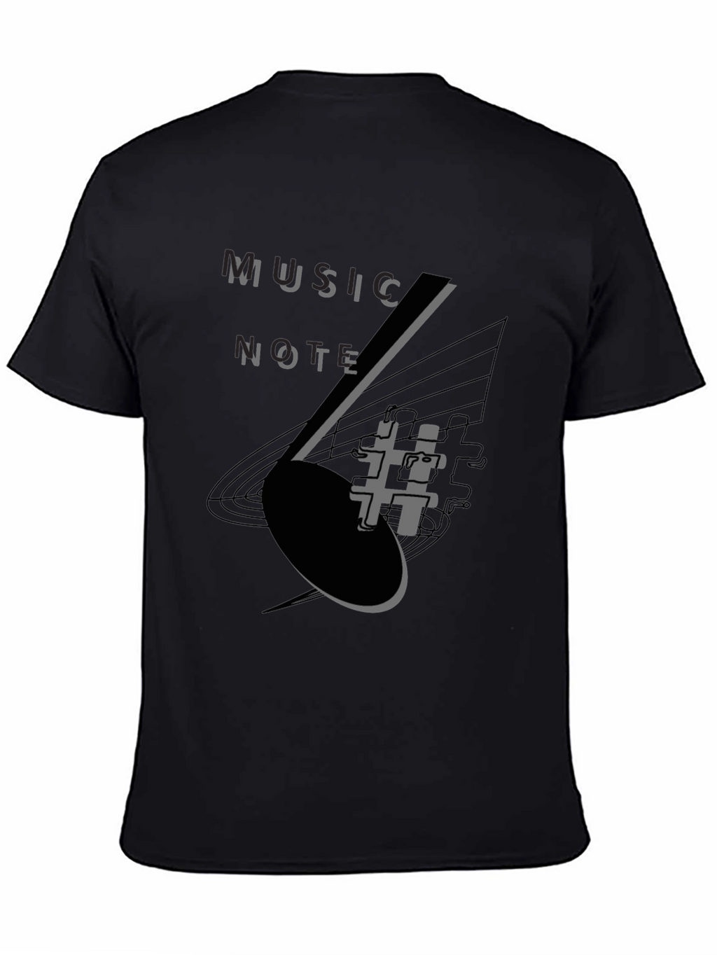 Music Note Graphic Tee - Stylish Black T-Shirt