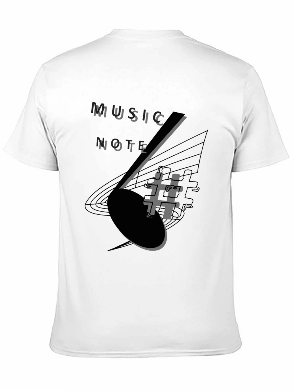 Music Note Graphic Tee - Stylish Black T-Shirt