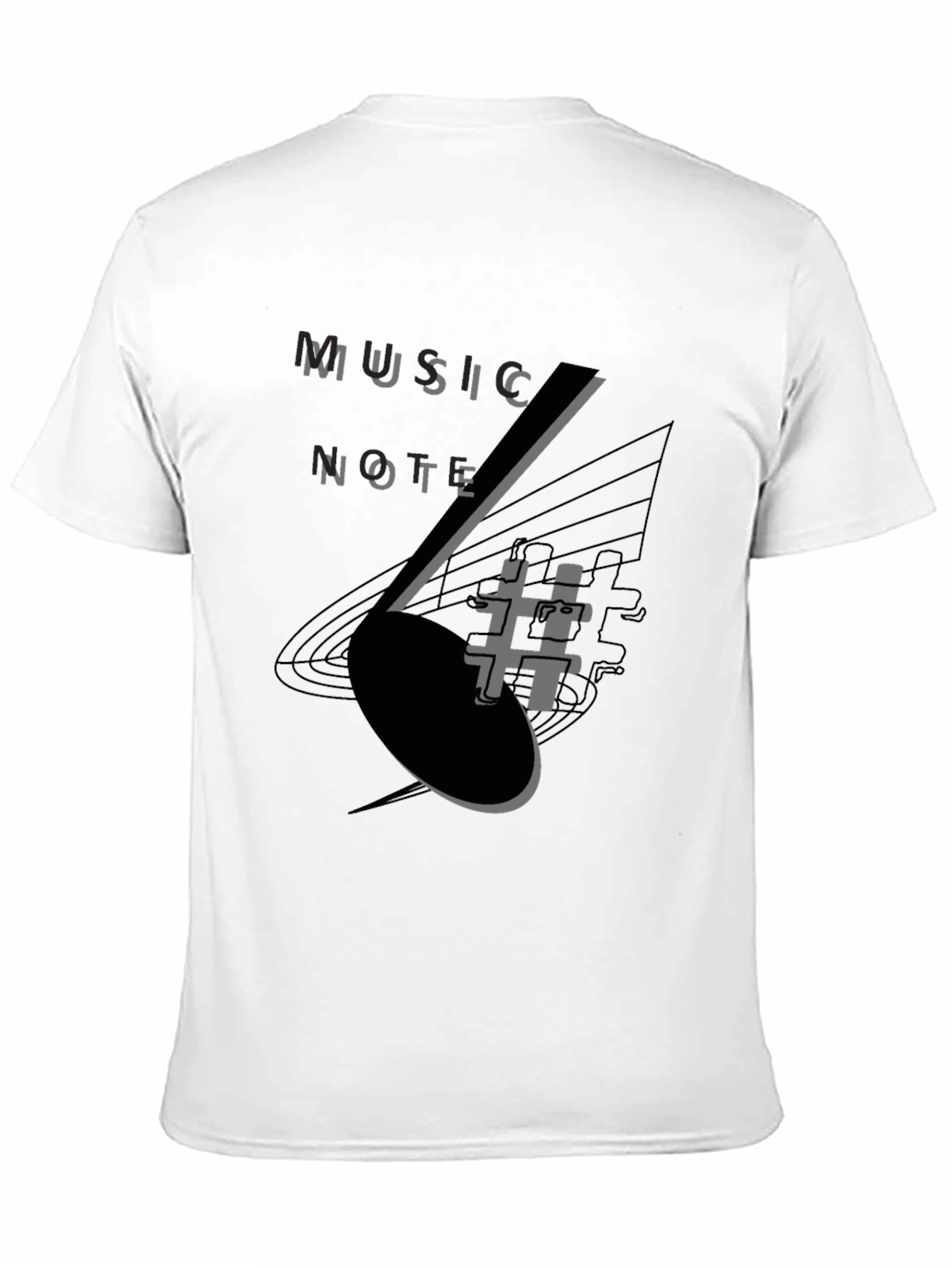 Music Note Graphic Tee - Stylish Black T-Shirt